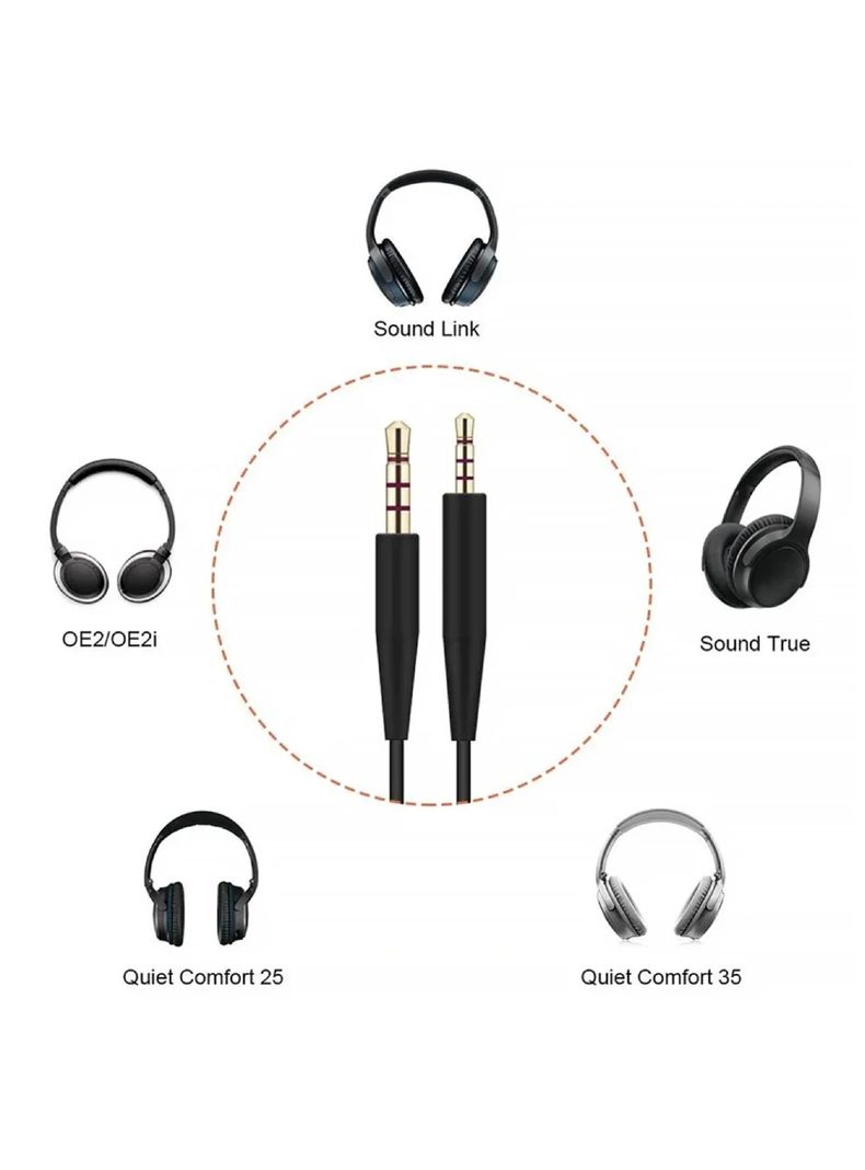 Cable de Repuesto Para Audífonos Bose QC25 QC35 OE2 AE2 700-1