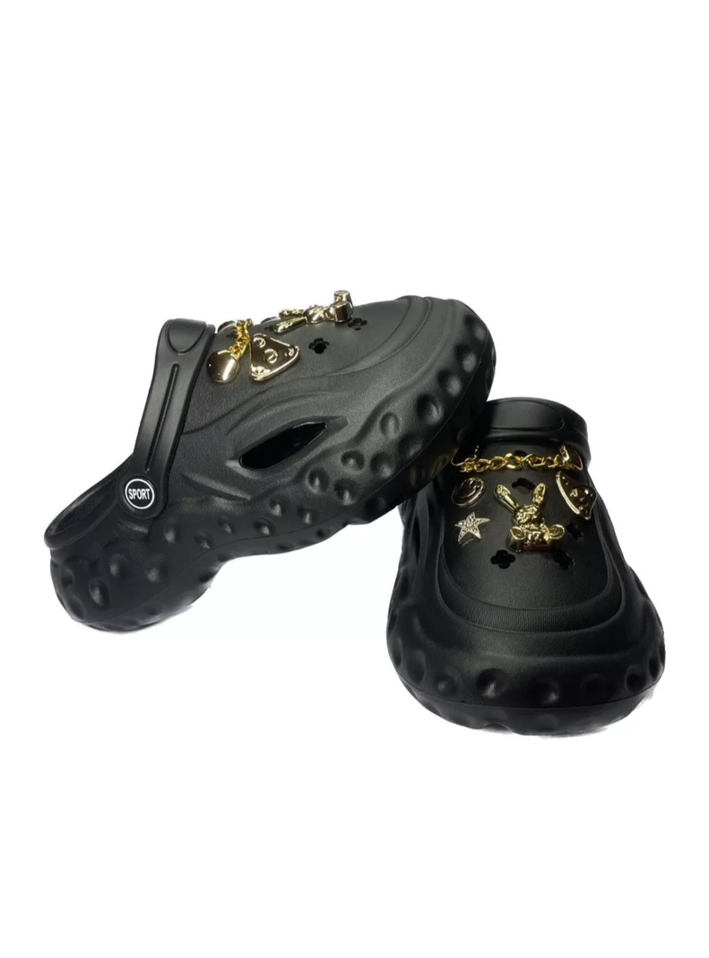 Zuecos Bajos Estilo Urbano con Charms -1