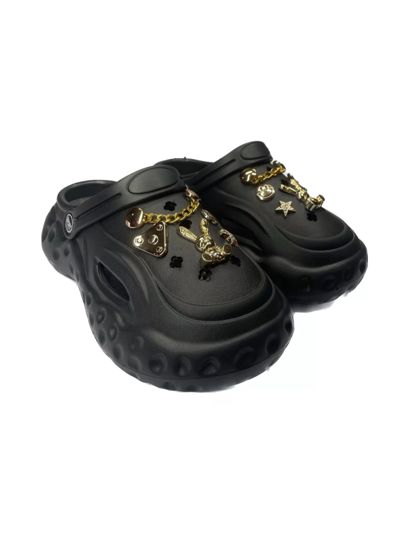 Zuecos Bajos Estilo Urbano con Charms -2