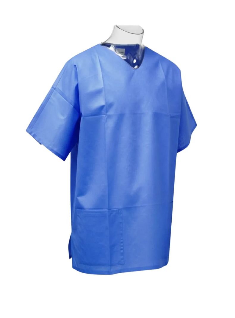 Camisa Clinica Desechable Tela Sms Azul Cranberry M