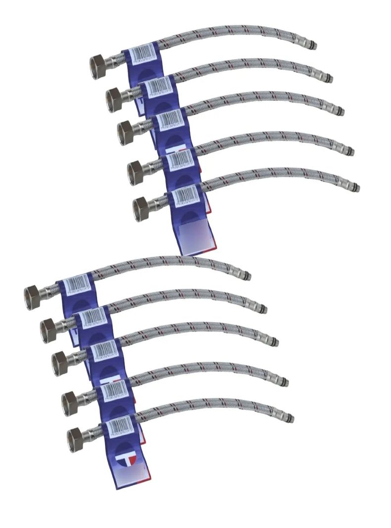 Pack X10 Flexible Monomando Hi 1/2x M10 35cm Rojo/azul Taumm