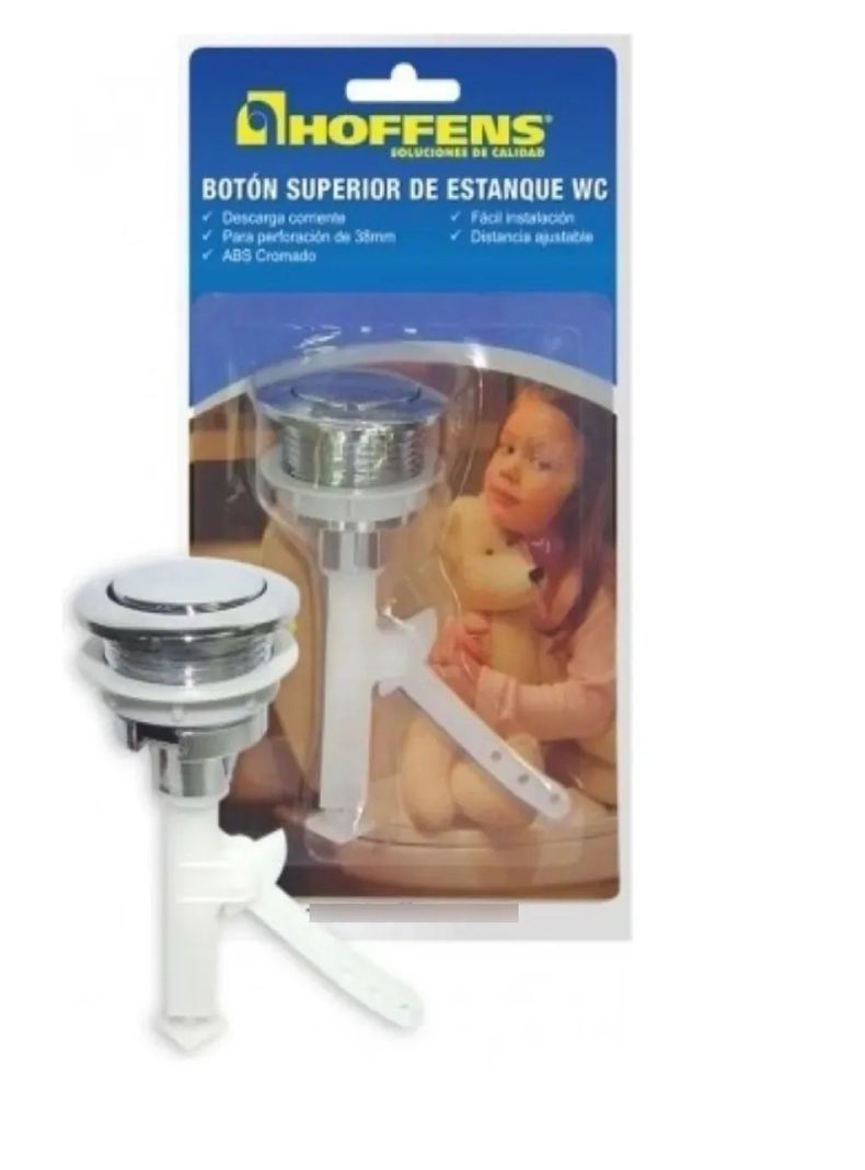 Boton Superior Cromado 38mm Estanque Wc Descarga Tradicional