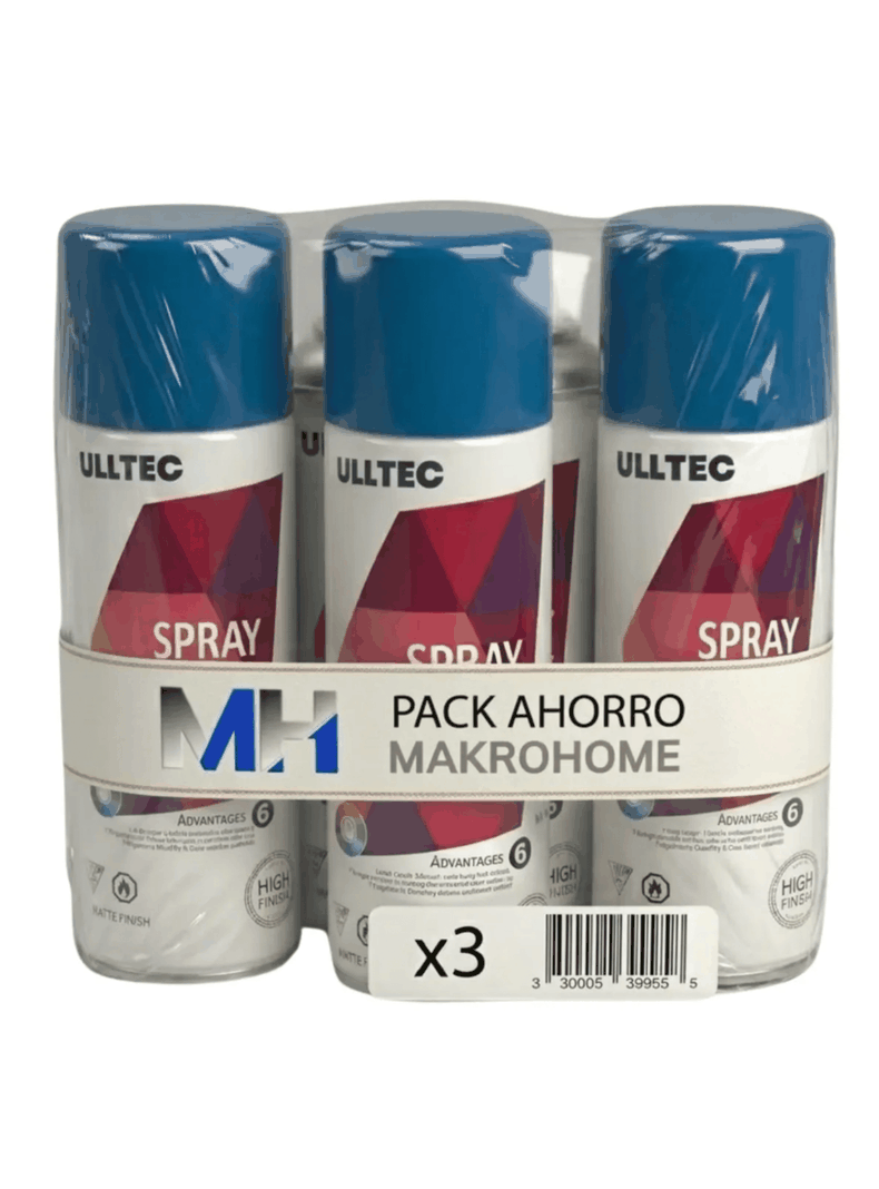 Pack X3 Pintura Spray Tela Madera Metal Plastico Vehicular AZUL