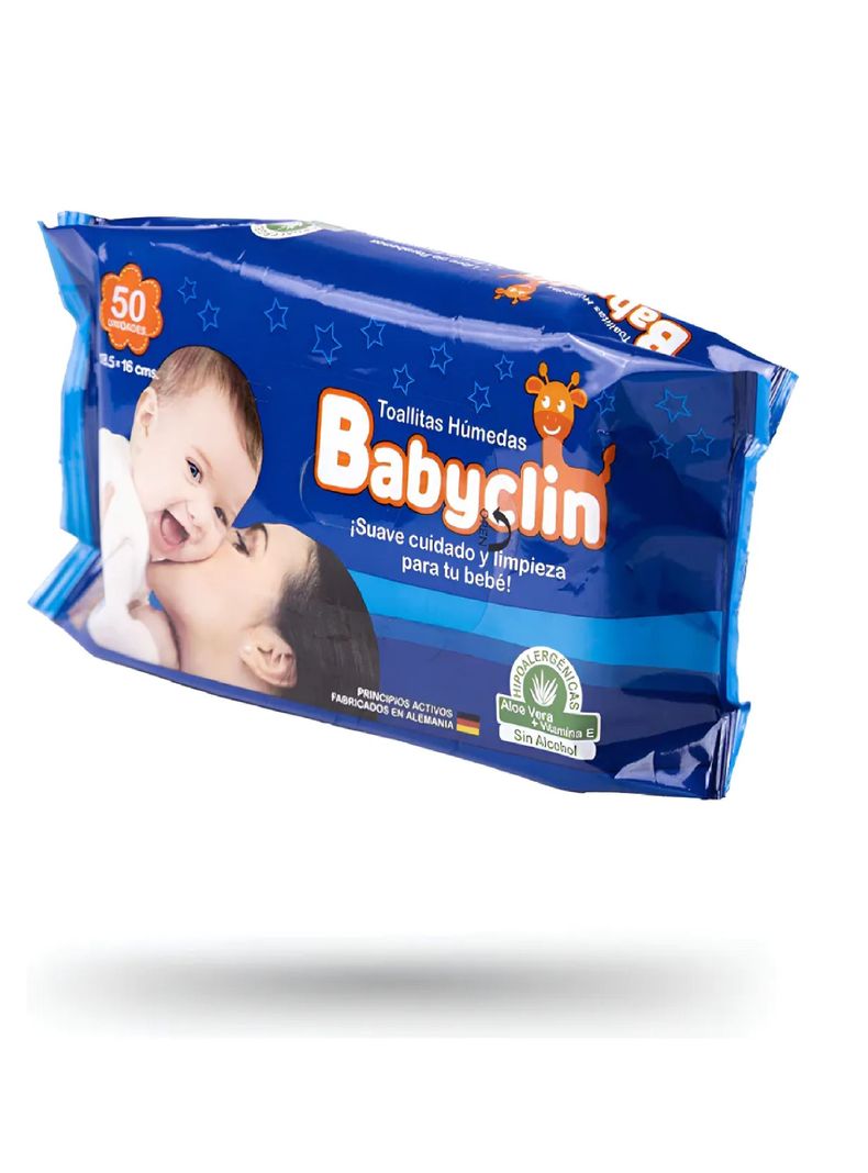 Toallitas Humedas Babyclin X50 Hipoalergenicas Con Aloe Vera