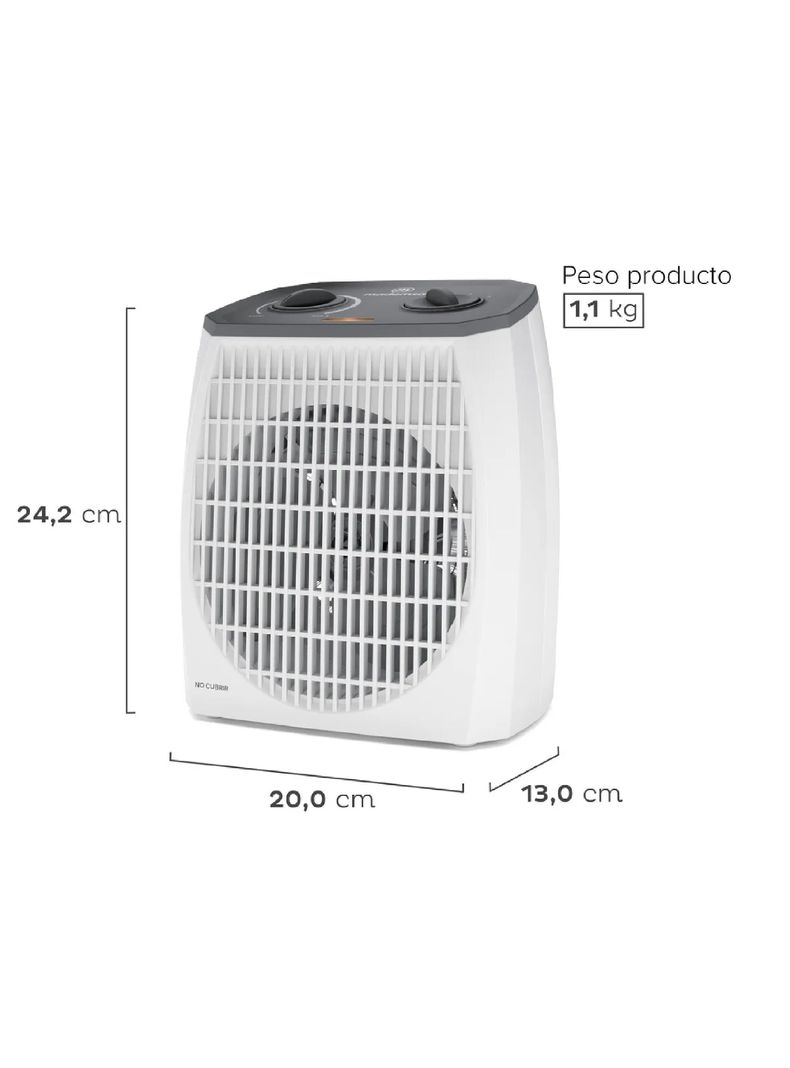 Turboventilador Mademsa 2 Velocidades 2000w Termostato Tv500-1