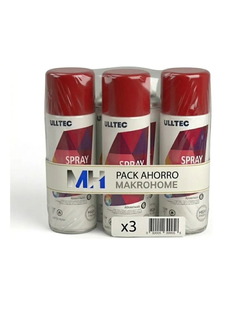 Pack X3 Pintura Spray Tela Madera Metal Plastico Vehicular ROJO SCARLET Rojo Oscuro