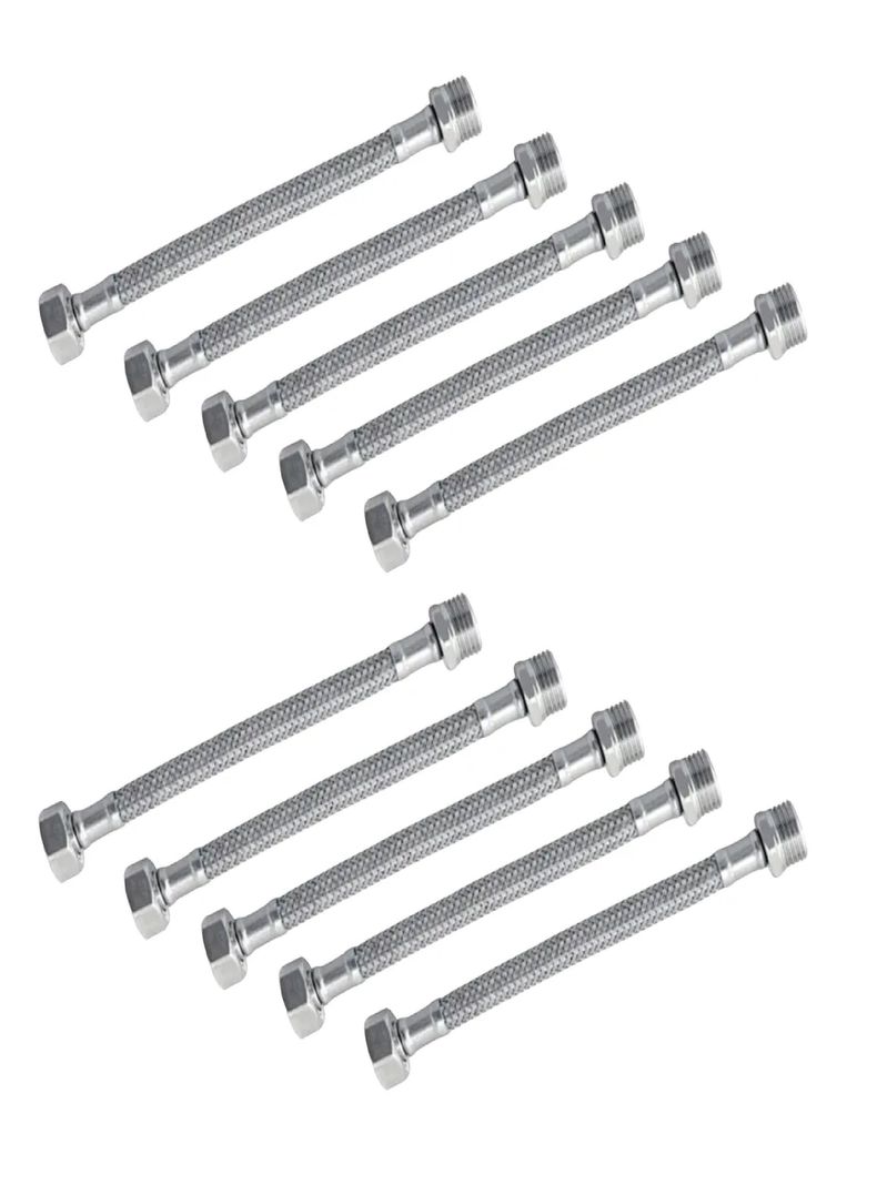 Pack 10 Flexible Agua Fria Y Caliente 1/2 Hi-he 35 Cm Taumm