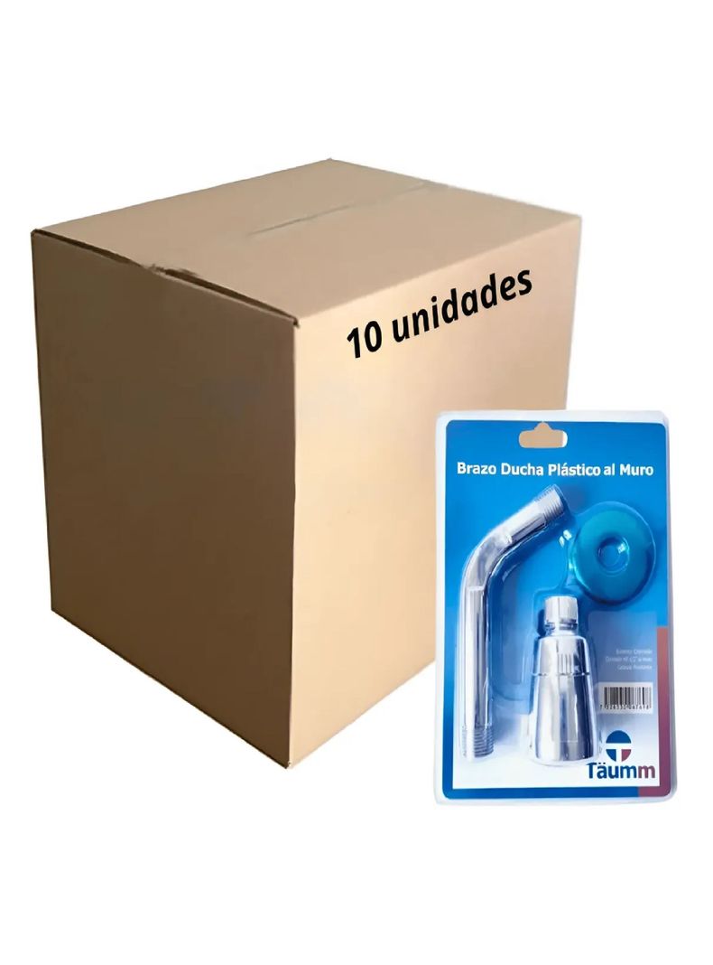 Brazos Ducha Plastico Cromada Al Muro Con Difusor Taumm X10