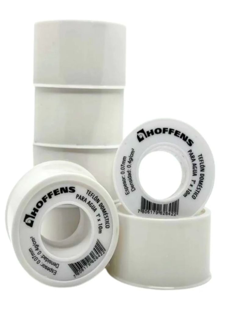 Pack 5 Cintas Teflon Hoffens 1 Pulgada X10 Metros Sello Agua