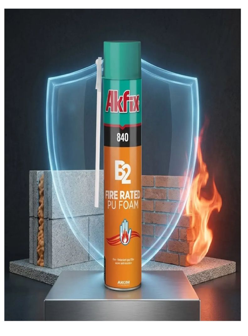Espuma Poliuretano Akfix 840 750ml Resistente Al Fuego B2 Amarillo