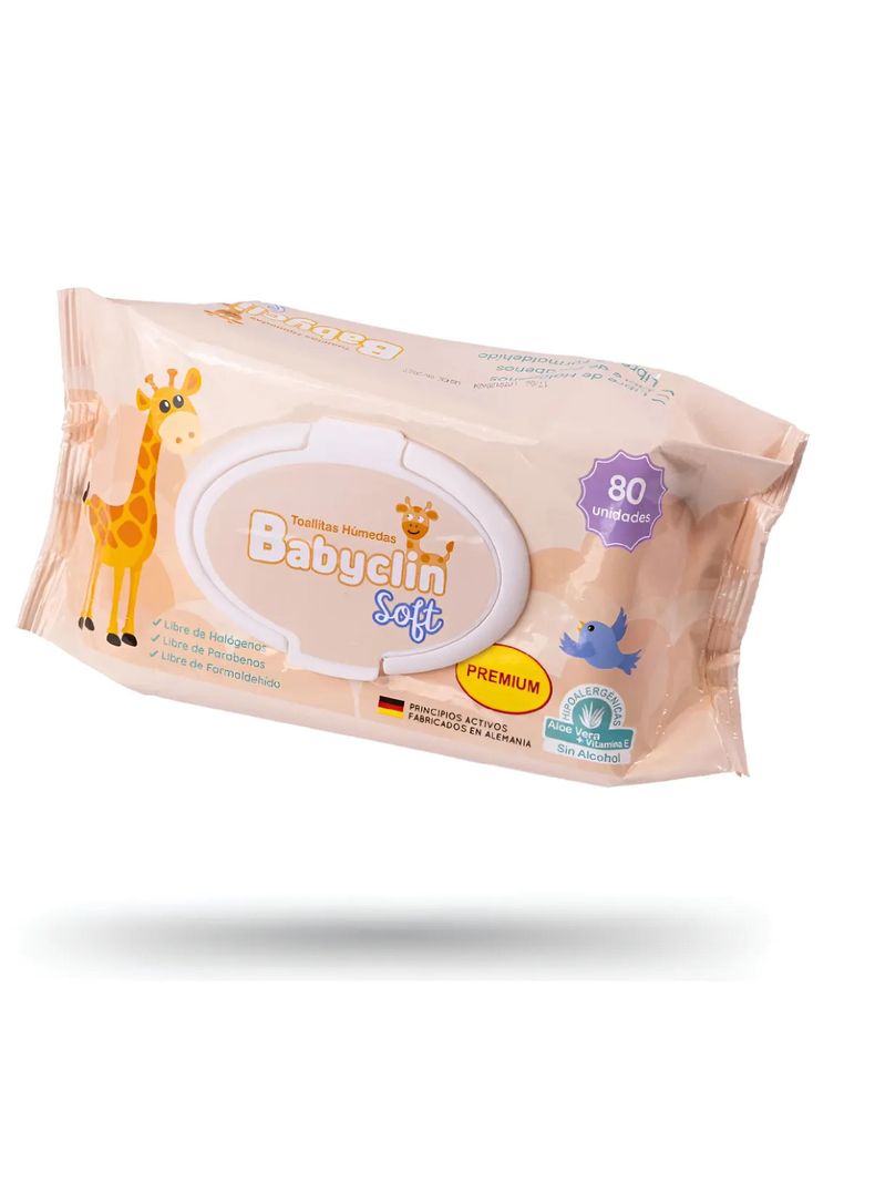 Toallas Humedas Babyclin Soft X80 Hipoalergenicas Aloe Vera