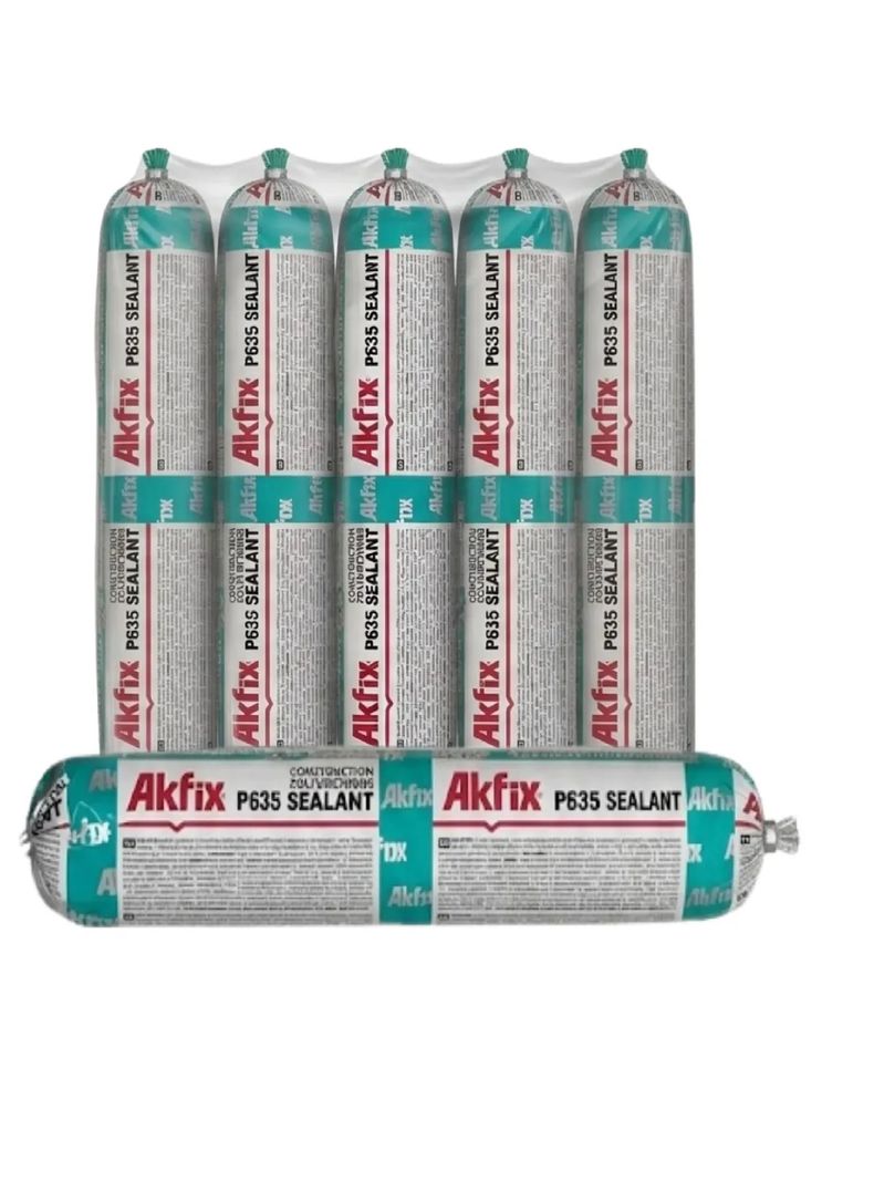 Pack 6 Sellador Poliuretano Akfix P635 Blanco Juntas Muros