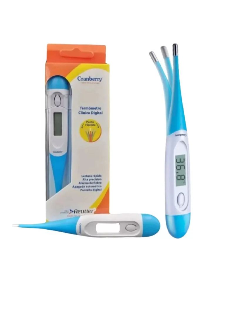 Termometro Digital Con Alarma Punta Flexible Cranberry