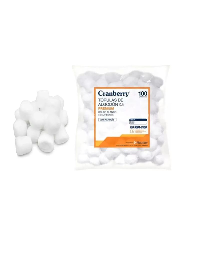 Torulas De Algodon 3,5 Gr Bolsa 100 Unidades Cranberry