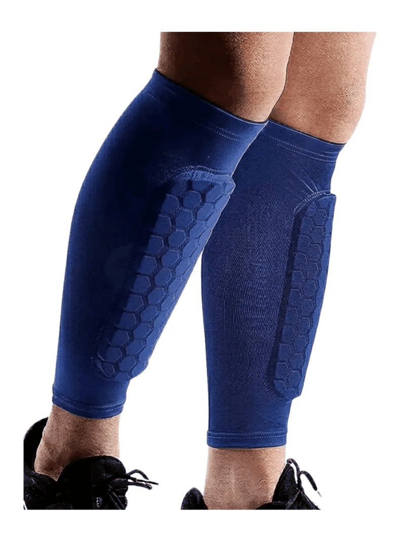 Pantorrilla Manga Compresion Espinillera Panal Futbol Deportivo Azul Talla S