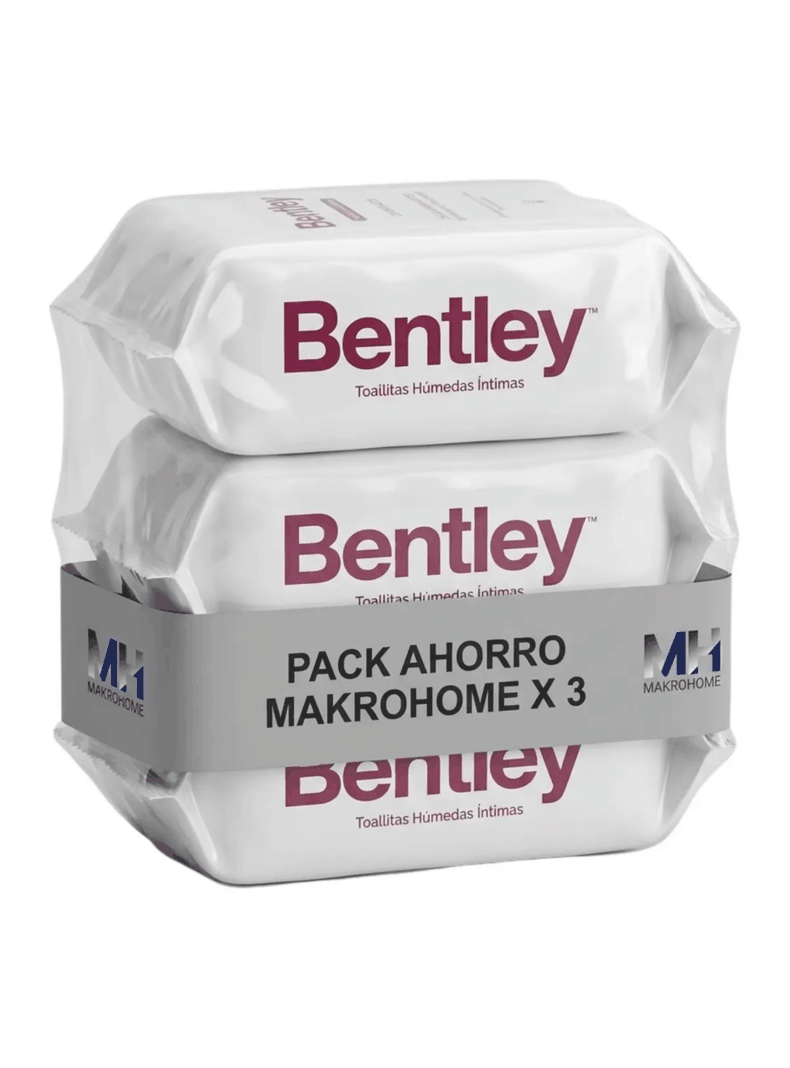 Pack 3 Toallitas Humedas Intimas Bentley Wipes 60un Total
