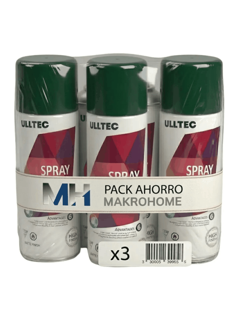 Pack X3 Pintura Spray Tela Madera Metal Plastico Vehicular VERDE MUSGO