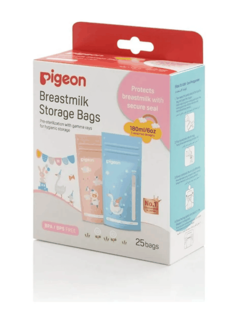 Bolsas Almacenar Leche Materna Pigeon 180ml X25 Libre De Bpa
