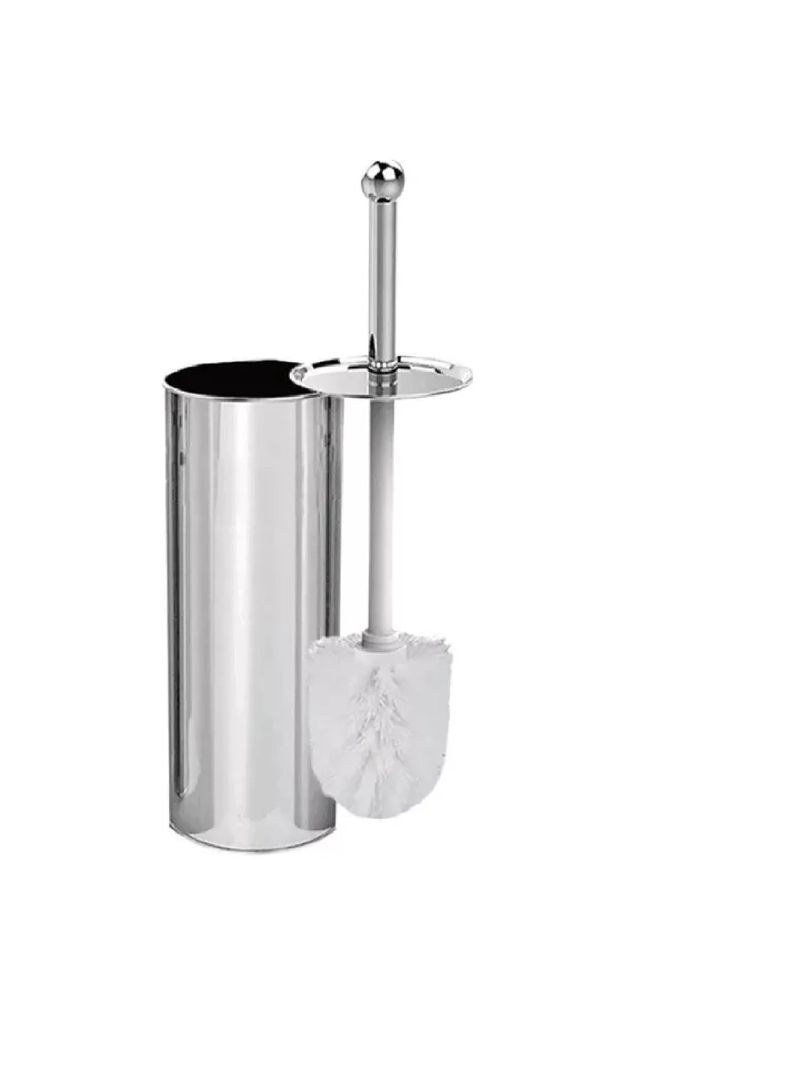 Escobilla Cepillo Limpia Wc Bano Acero Inoxidable Taumm Plateado Metalico