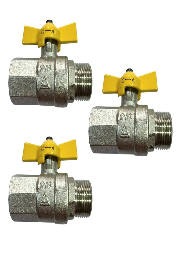 Llaves Paso Gas 3/4 Hi-he Taumm Mariposa X3 Certificada Sec