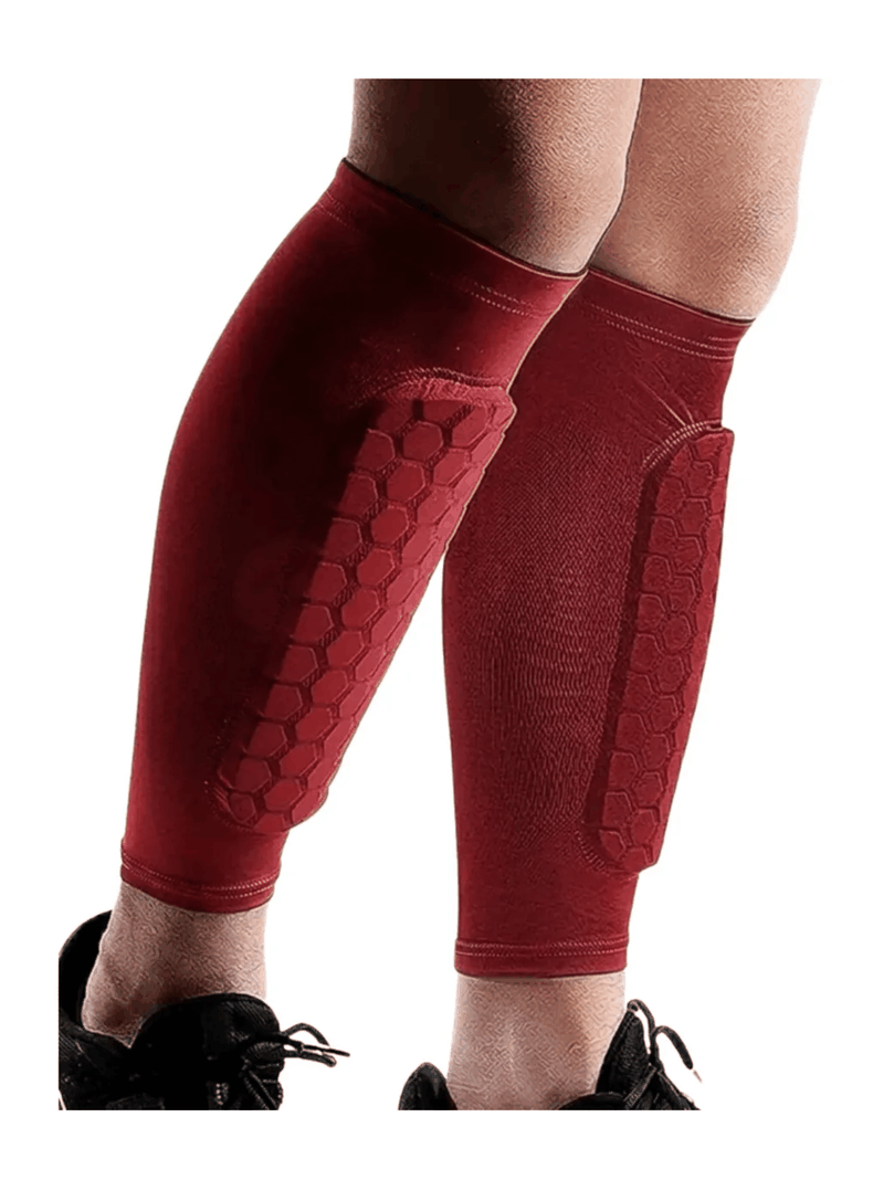 Pantorrilla Manga Compresion Espinillera Panal Futbol Deportivo Rojo Talla S