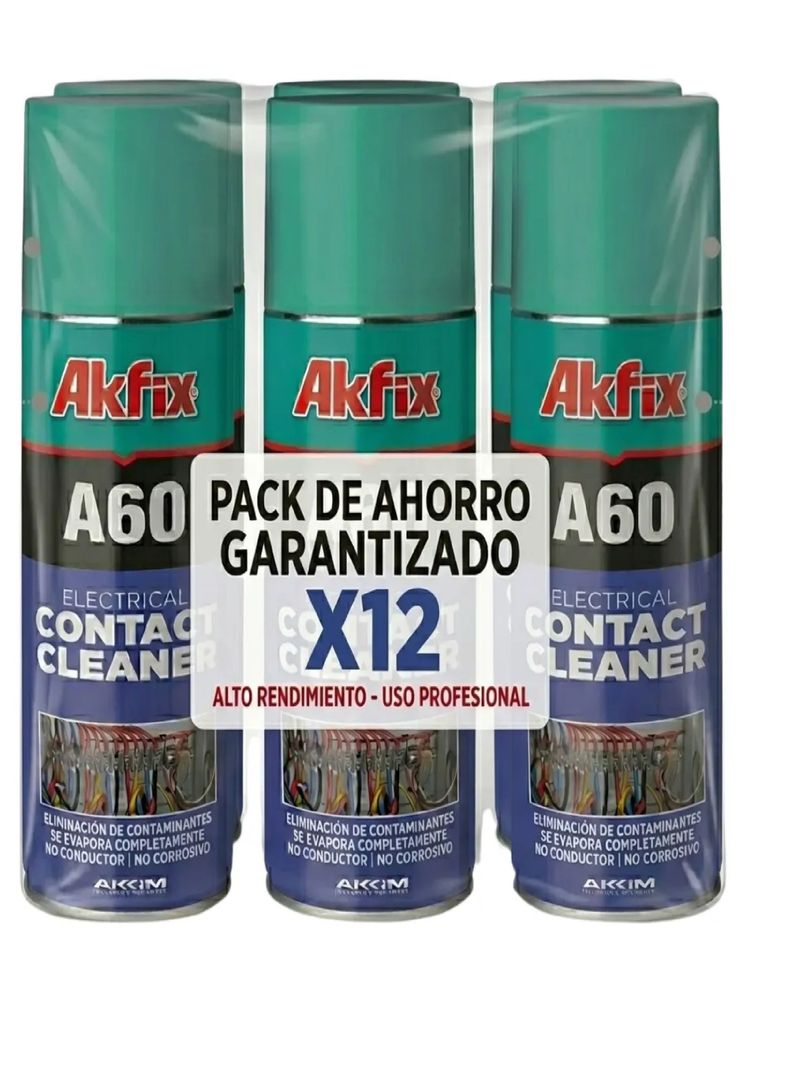 Caja 12 Limpia Contactos Electrico Akfix A60 Electro 200ml Transparente