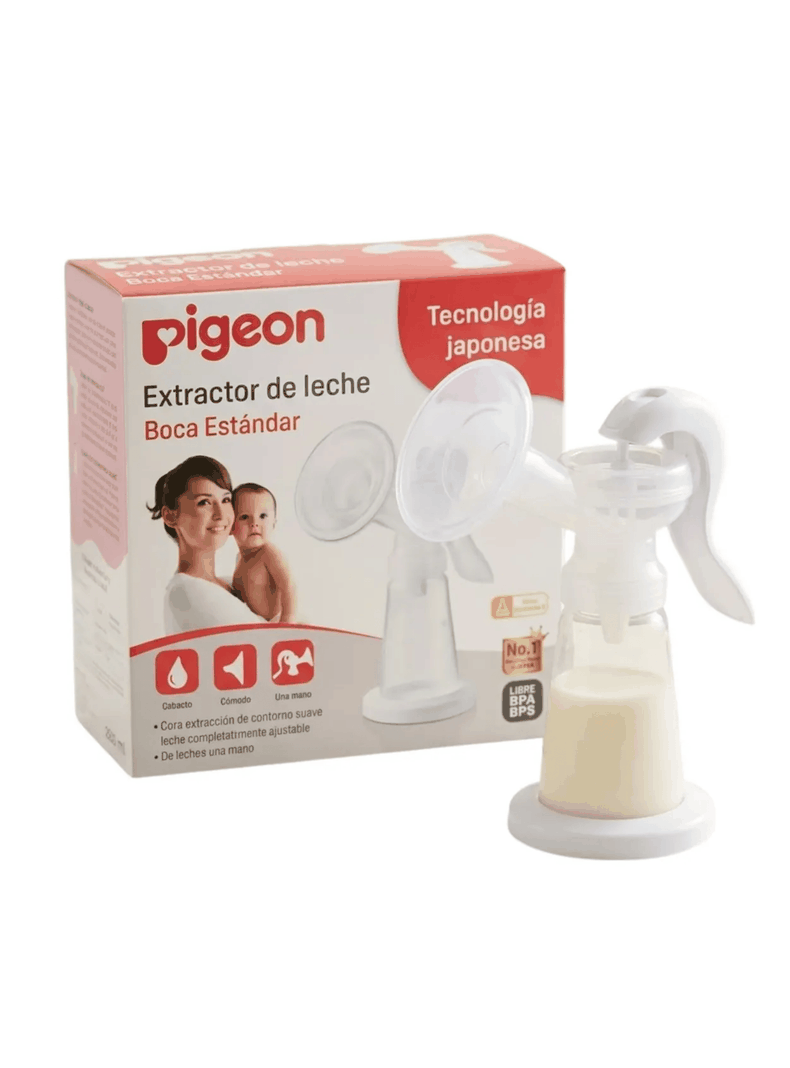 Extractor Saca Leche Manual Pigeon Boca Estandar Libre Bpa Blanco