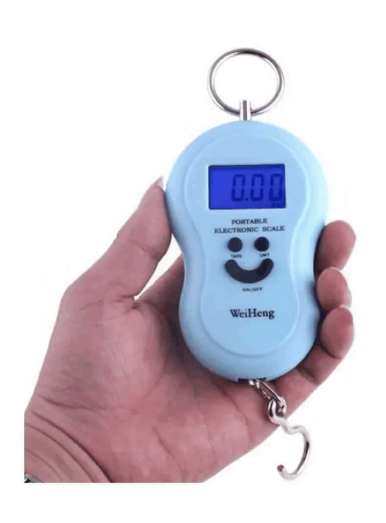 Balanza Digital Para Maletas Pesa Equipaje De Mano 50kg Azul Claro