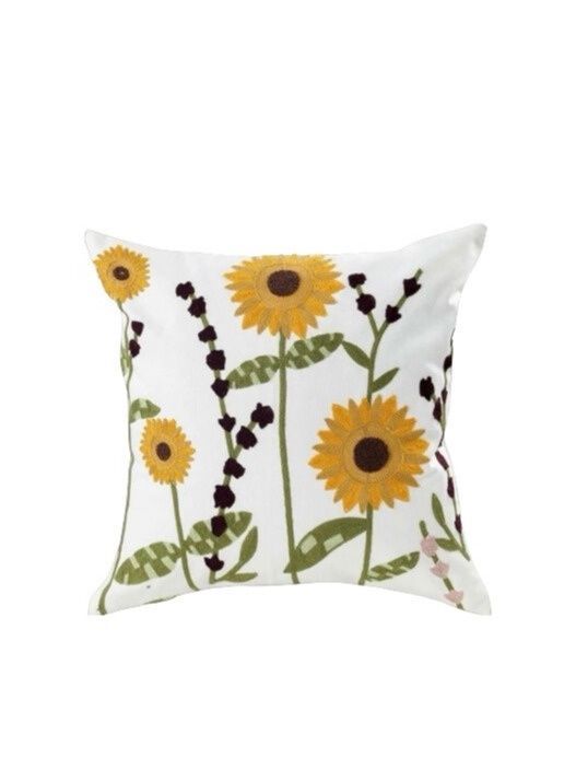 FUNDA COJIN BORDADA 45X45 CM  GIRASOLES HD-0