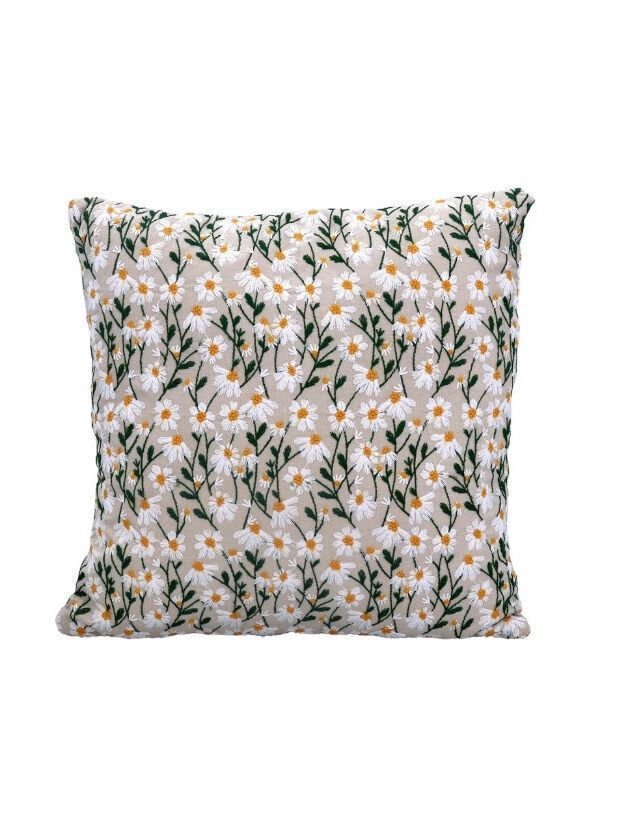 FUNDA COJIN BORDADA 45X45 CM  MINI MARGARITAS-0