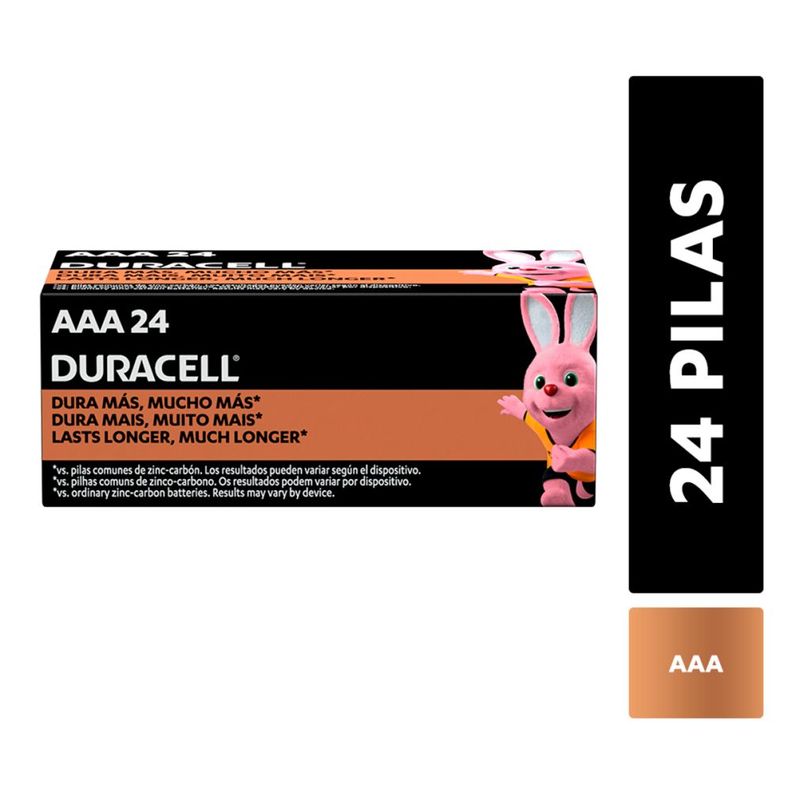 Pila Alcalina Duracell AAA x 24-0