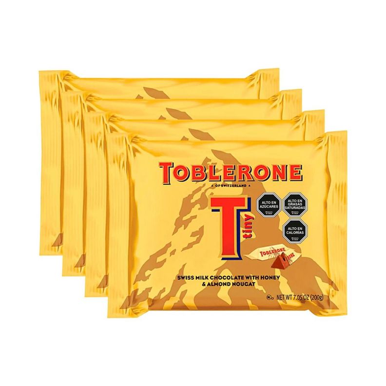 Pack 4 Bolsas Chocolate Toblerone Mini Leche 200 gr.-0