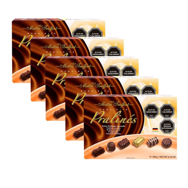 Pack 5 Chocolate Bombón Pralines Maitre Truffout surtidos-0