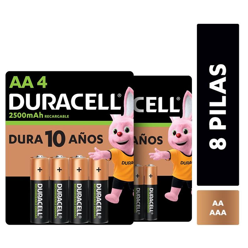 Pack Pilas recargables Duracell AAAx4 + AAx4 / Superstore-1