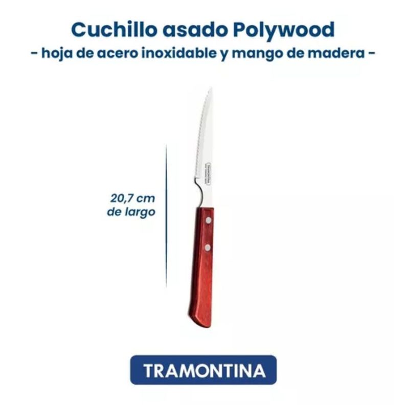 Pack 6 cuchillos Tramontina asado-3