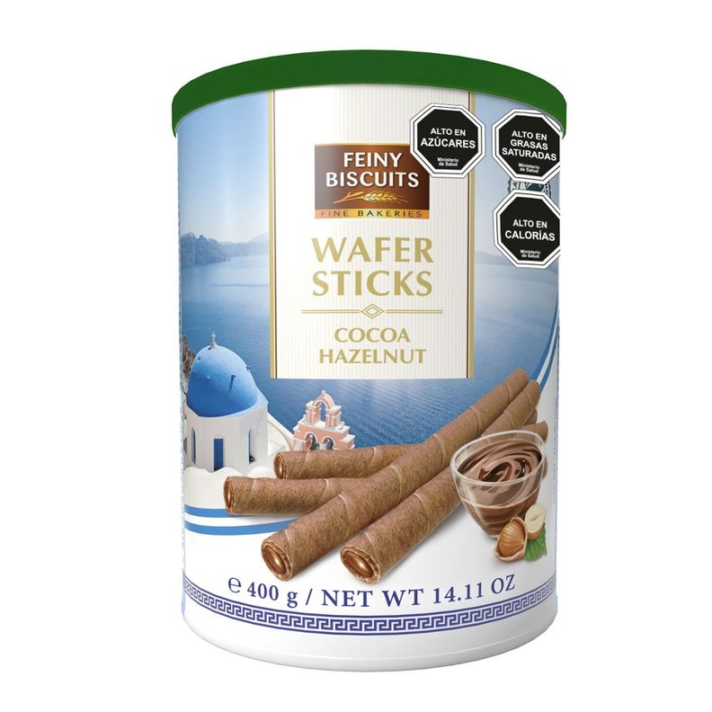 Pack 3 Latas Barquillos Wafer Sticks Crema Avellana 400g-1