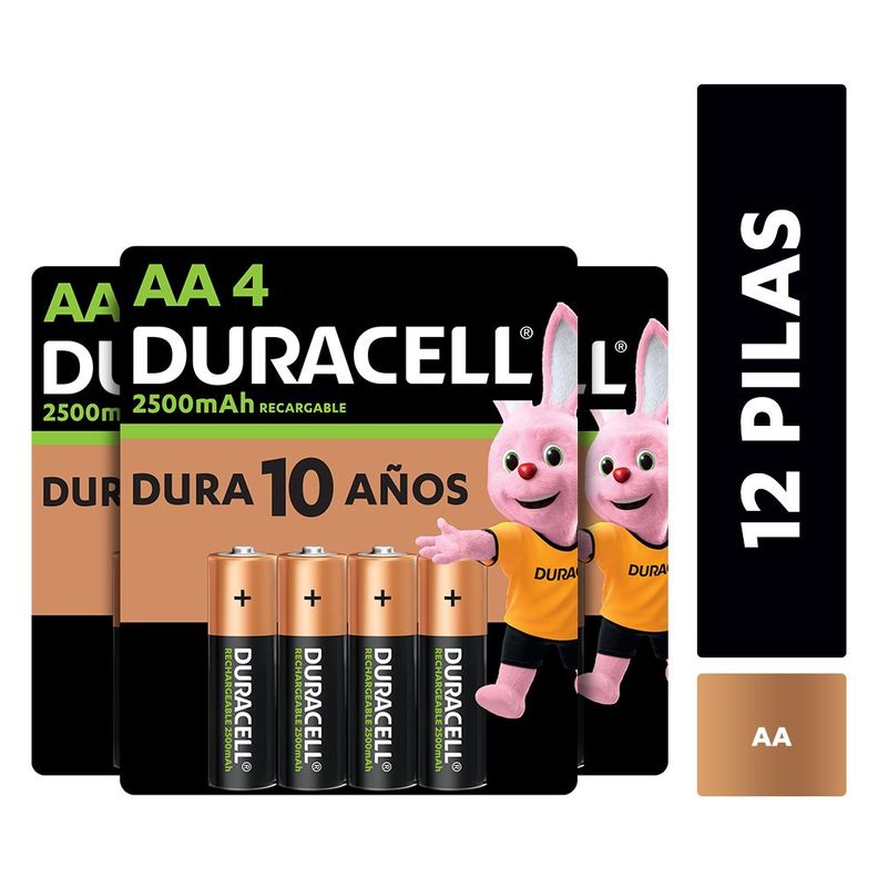 Pack 12 Pilas Recargables Duracell Tamano Aa/Superstore