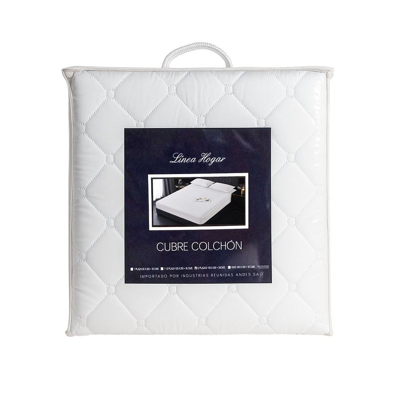 Cubre Colchon Andes Protector Impermeable 1.5 plaza Blanco