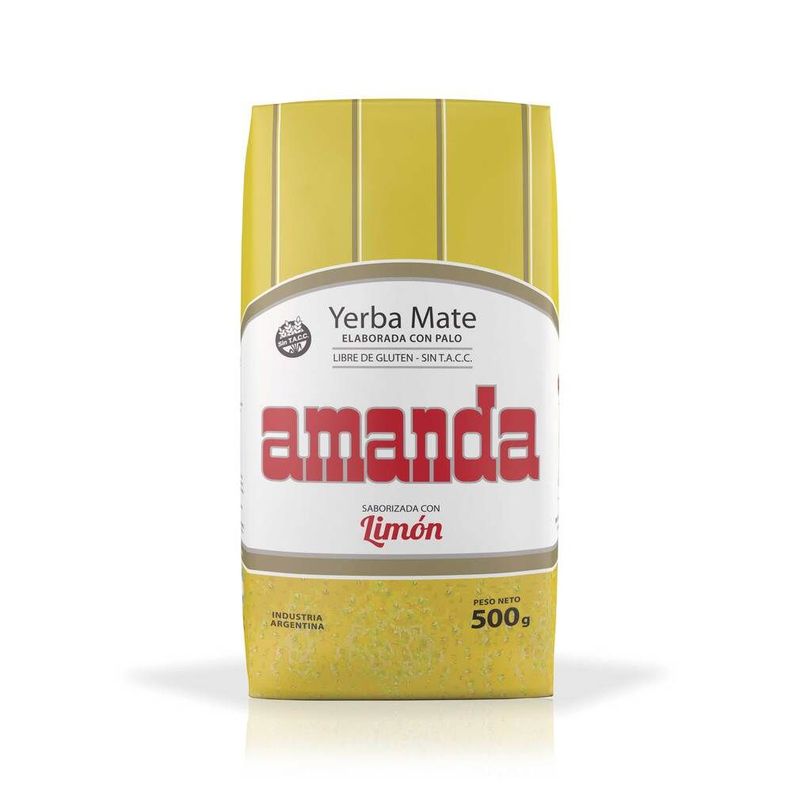Pack 10 Yerba Mate Amanda sabor limón 500gr-1