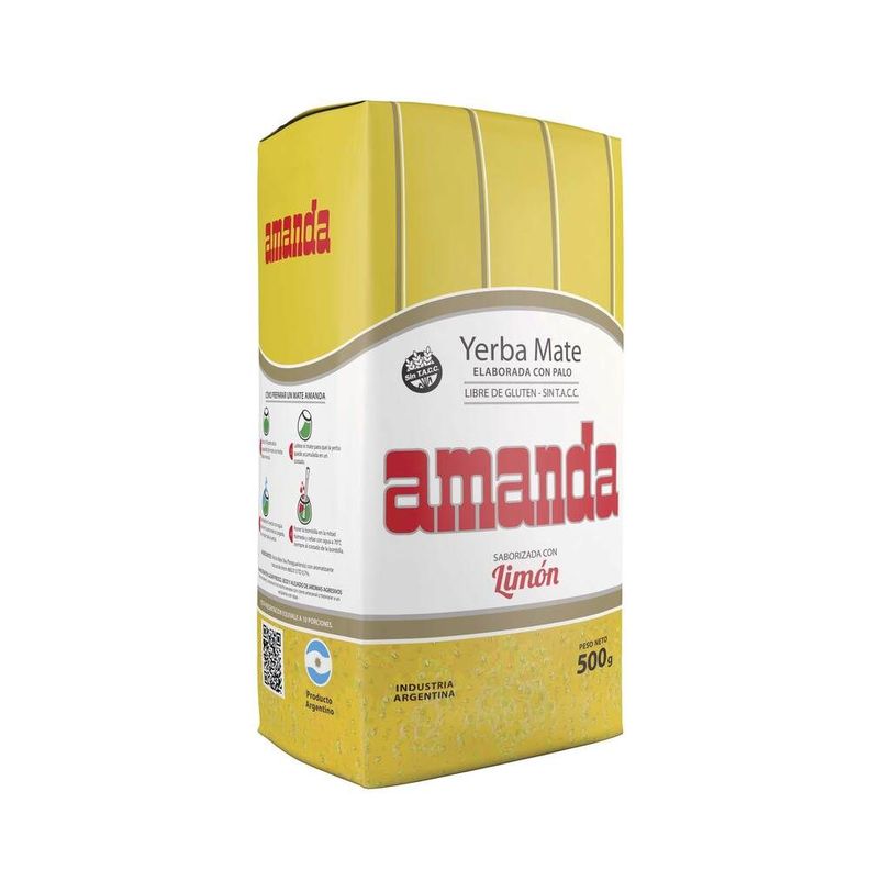 Pack 10 Yerba Mate Amanda sabor limón 500gr-2