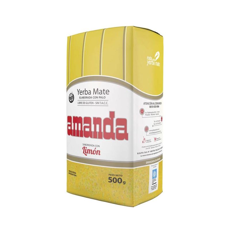 Pack 10 Yerba Mate Amanda sabor limón 500gr-3