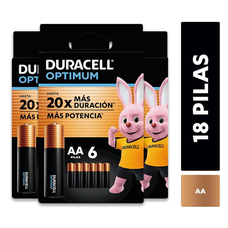 Pack 3 blíster Pila alcalina Duracell optimum AAx6-0
