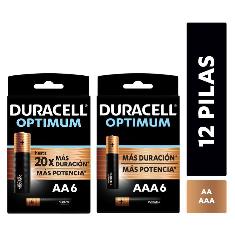 Pack Pila Duracell optimum 1Blister AAx6 + 1Blister AAAx6 Negro