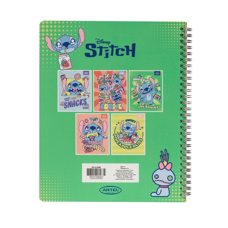 Artel Cuaderno Universitario Stitch Foodie 100 Hj 7mm x10ud-2