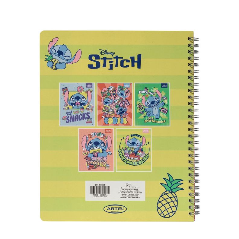 Artel Cuaderno Universitario Stitch Foodie 100 Hj 7mm x10ud-4