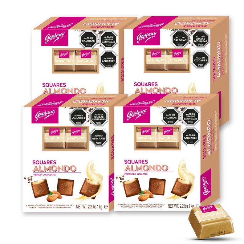 Pack 4 Cajas Chocolate Rellenos Sabor Almendra Goplana 1Kg-0