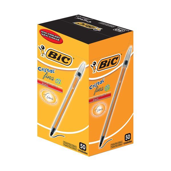 Lápiz Pasta Negro BIC Punta Fina Caja 50 unidades-0