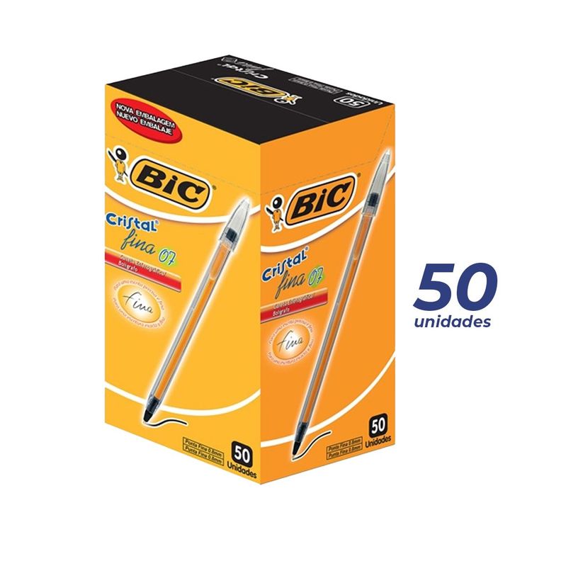 Lápiz Pasta Negro BIC Punta Fina Caja 50 unidades-2