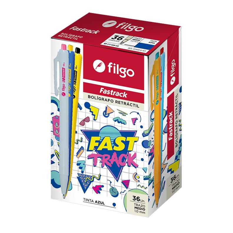Lápices retráctil Fastrack 1.0 / Caja 36 azul-0