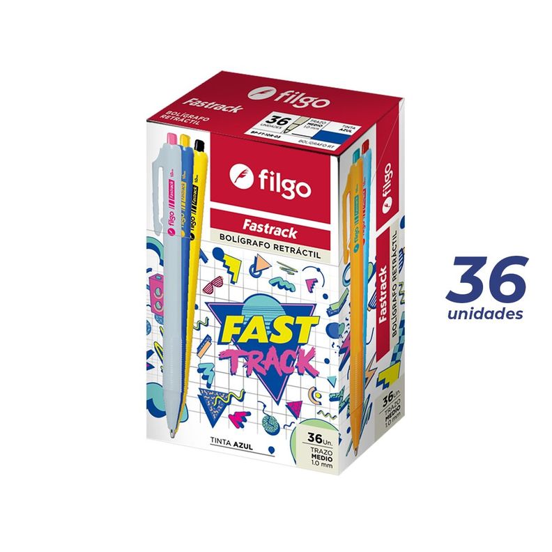 Lápices retráctil Fastrack 1.0 / Caja 36 azul-1